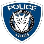 blue shield with drawing, Police Logo