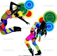 Hip Hop Dance Silhouette Of The Dancer Stock Vector