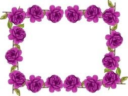 Clipart of Purple Rose Border