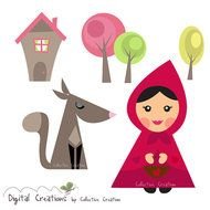 Little Red Riding Hood And The Wolf Digital Set Ideal For