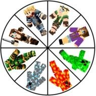 drawn Minecraft characters in a circle