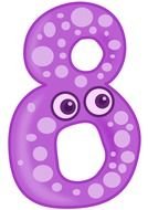 cartoon purple number 8