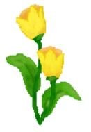 pixel drawing of yellow tulip