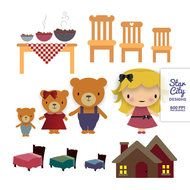 Goldilocks And The Three Bears Vector Art Graphics