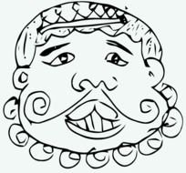 cartoon mustache face N5