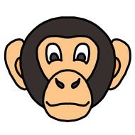 Cute monkey face clipart