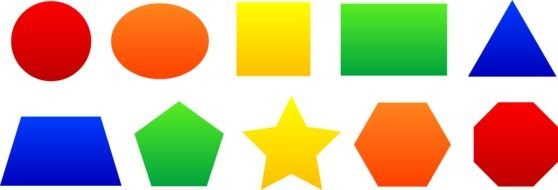 variety of multi-colored geometric shapes as a graphic illustration