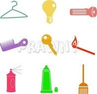 Household Objects Icon Set &ndash; Prawny Cartoons