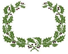 drawn christmas holly wreath