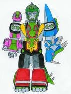 color children`s robot on a white background