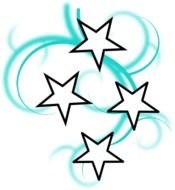 Teal And White Tattoo With Stars At Clkercom Vector Clip
