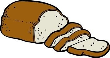 clipart of sliced bread on a white background