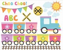 Clip Art &ndash; Girl Alphabet Train Myclipartstore clipart