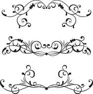 set of vintage floral borders