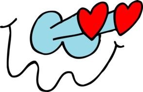 drawn cartoon eyes in love