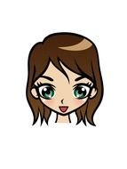Cartoon face of Cute Manga Girl