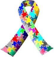 Autism Puzzle Ribbon Svg Vector