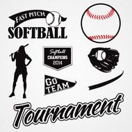 Softball Vector Set 04 09909 Download Vectors
