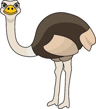 Clip Art Of Hawk And Ostrich