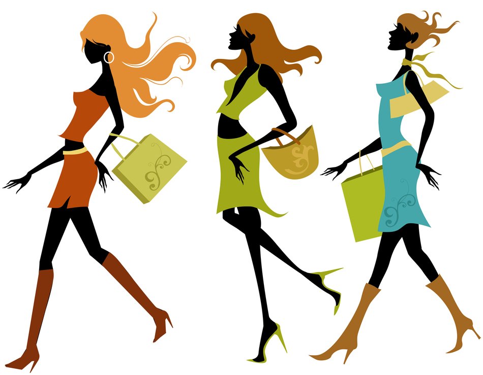 drawn models after shopping