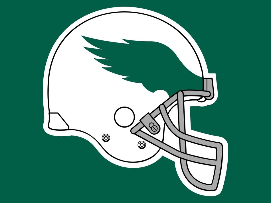 white helmet on a green background