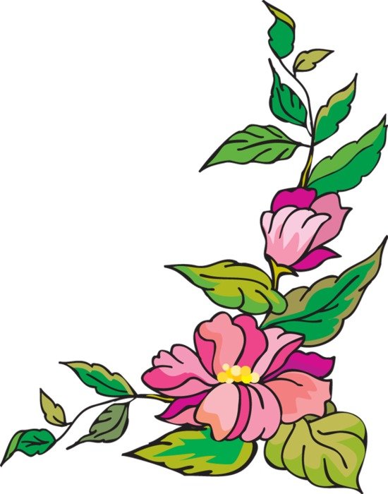 Flower Corner Border Panda Free Images N2