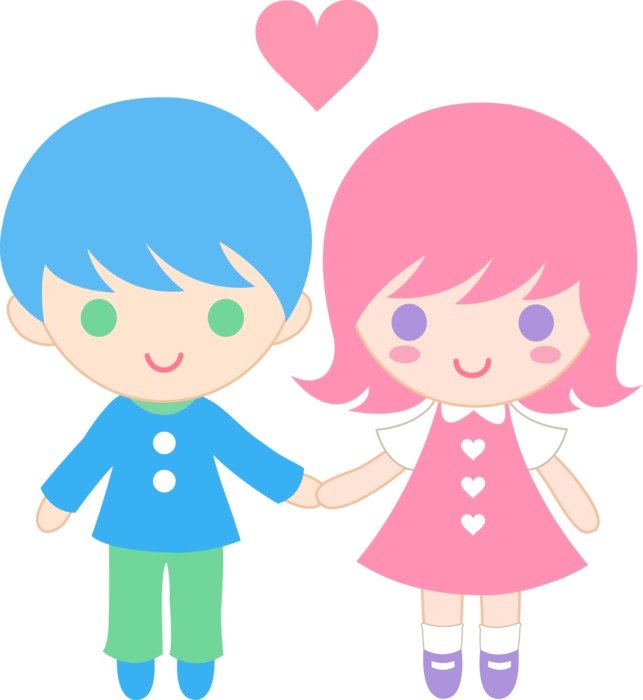 Cute Valentineâs Day Kids, drawing