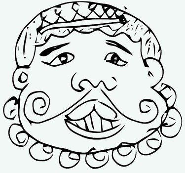 cartoon mustache face N5