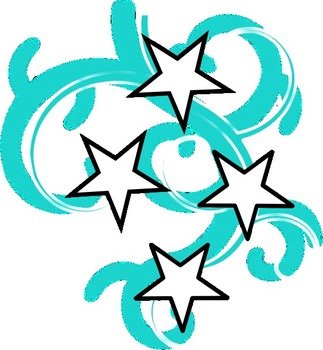 Teal And White Tattoo With Stars At Clkercom Vector Clip
