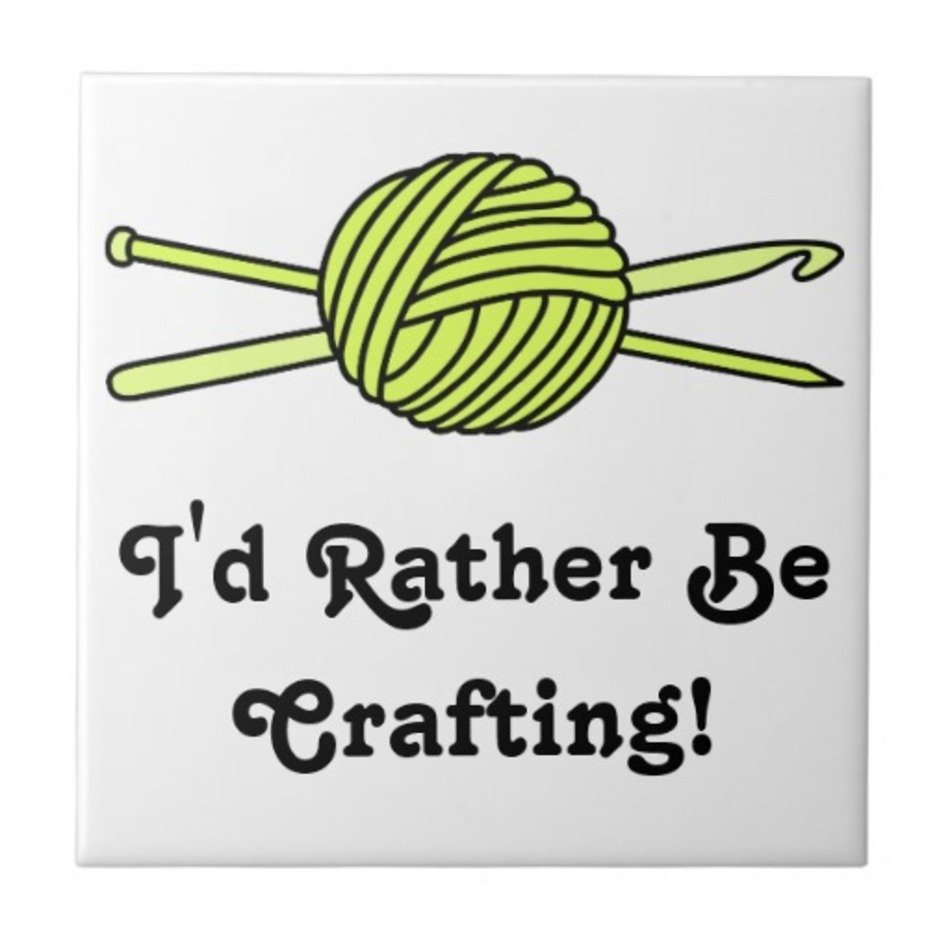 Yellow Ball Of Yarn Knit & Crochet Tile