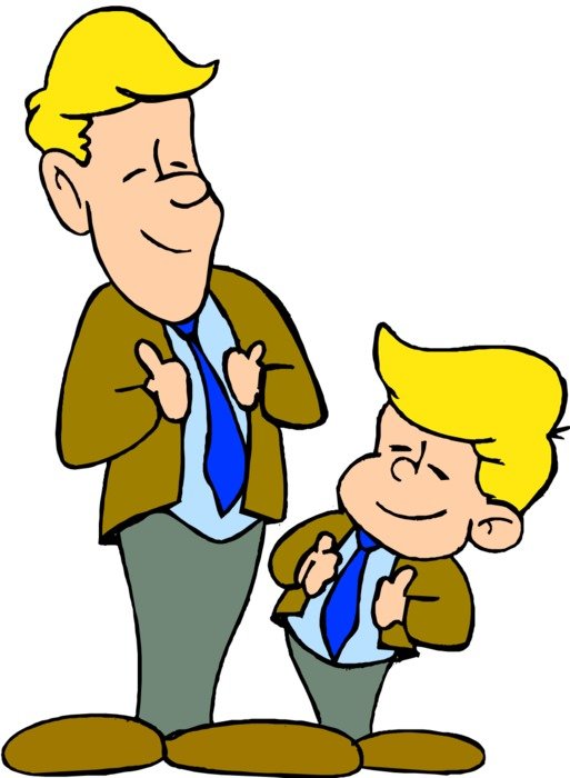 painted dad and son in identical costumes