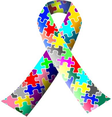 Autism Puzzle Ribbon Svg Vector