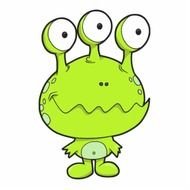 Three Eyed Happy Monster Green Photo Cut Outs Zazzle
