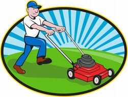 Clipart of Lawn Mower Man