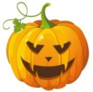 Cute Halloween Pumpkin with sharp teeth