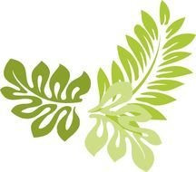 painted green fern leaves