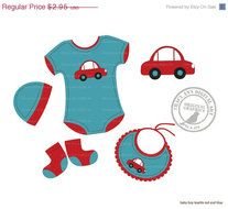 Blue And Red Baby Boy Layette Onsie Set 4