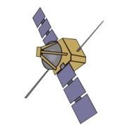 drawn space satellite on a white background