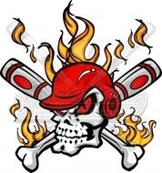 Baseball Bat On Fire Cartoon
