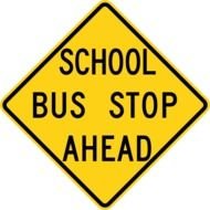 School Bus Stop Ahead Sign At Clkercom Vector clipart