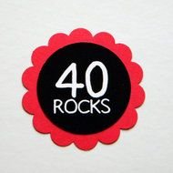 40th Birthday Favor Tags 40 Rocks Set Of 12 Red And Black By Caras