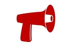 Clip art of red megaphone