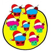 Food Christmas Cupcakes Santa Bake Cup Cake Desert Pee Wee Kids Anime