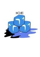 three melting ice cubes