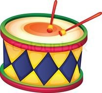 clipart of Colorful drum musical instrument