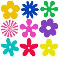 Colorful different flowers clipart