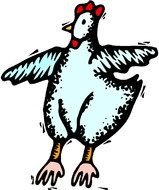 funny chicken as a graphic illustration