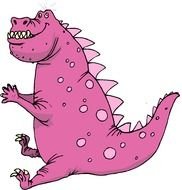 funny pink dinosaur as a graphic image