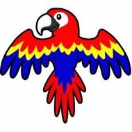 Cartoon Parrot Scarlet Macaw Cut Out Zazzle
