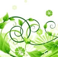 Name Green Floral Vector Illustration